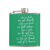 Flasques Cool Irlandais Toast St. Patrick's Day Vert & Blan (Devant)