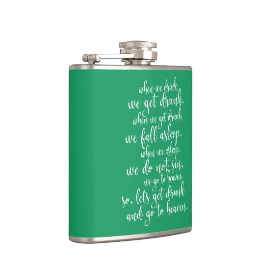 Flasques Cool Irlandais Toast St. Patrick's Day Vert & Blan (Droite)