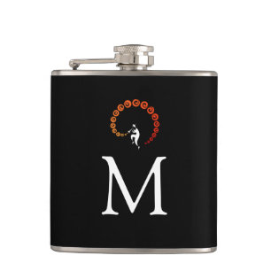 Flasques Cool Jazz Trumpet Musicien Monogramme Jaune Orange