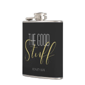 Flasques Cool Moderne Élégant Bon Stuff Or Noir Nom (Gauche)