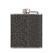 Flasques Cool noir gris cheetah imprimé monogramme (Dos)