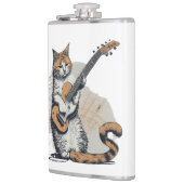 Flasques Cool Orange Chat Jamming sur la guitare (Gauche)