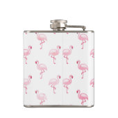 Flasques Cool rose Tropical Flamingo Patte sur blanc (Dos)