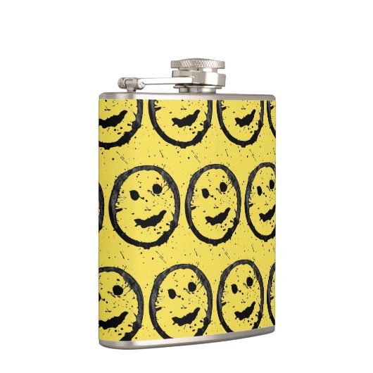 Flasques Cool Sardé Joyeux visage souriant motif jaune (Droite)