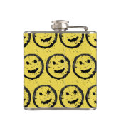 Flasques Cool Sardé Joyeux visage souriant motif jaune (Dos)