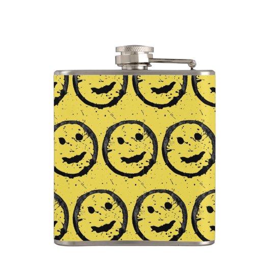 Flasques Cool Sardé Joyeux visage souriant motif jaune (Dos)