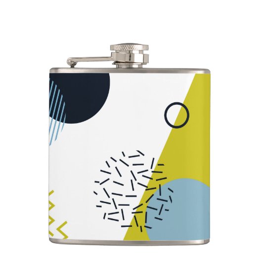 Flasques Cool, tendance, moderne, vert Memphis (Devant)