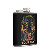 Flasques Cool Tiger Face Art Ajouter Votre Propre Texte (Droite)