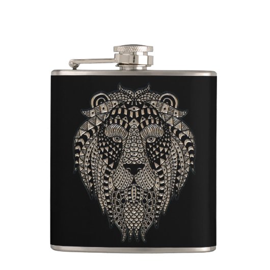 Flasques Cool Tribal Metallic Lion Head (Devant)
