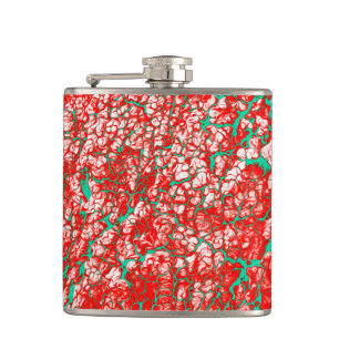 Flasques Cool unique rose rouge vert rouge Motif Abstrait