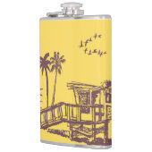 Flasques Cool Vintage Jaune Tropical Beach Croquis (Gauche)