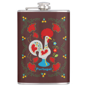 Flasques Coq traditionnel de Barcelos en blanc