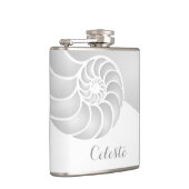 Flasques Coque Nautilus argenté avec monogramme personnalis (Droite)