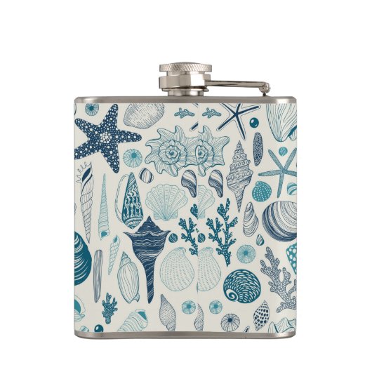 Flasques Coques de mer sur le blanc (Dos)