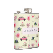 Flasques Coquette personnalisée Monogramme Coquette Vintage (Droite)