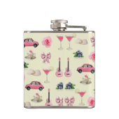 Flasques Coquette personnalisée Monogramme Coquette Vintage (Dos)