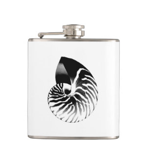 Flasques Coquille de Nautilus - noir, gris et blanc