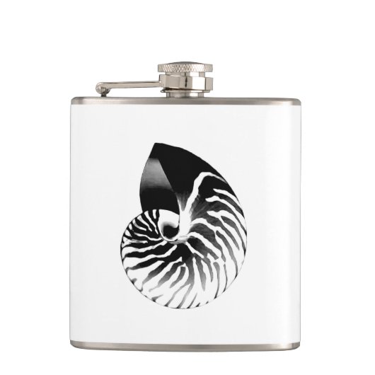 Flasques Coquille de Nautilus - noir, gris et blanc (Devant)