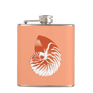 Flasques Coquille de Nautilus - terre cuite et blanc