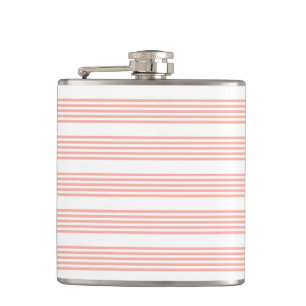 Flasques Corail et blanc cinq bandes motif