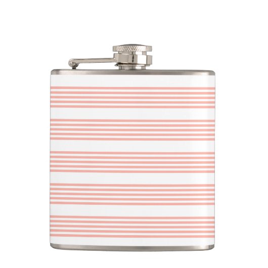 Flasques Corail et blanc cinq bandes motif (Devant)