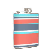 Flasques Corail vivant, bandes bleues et grises (Droite)