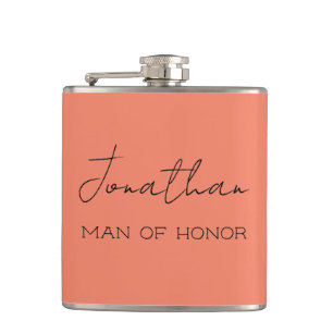 Flasques Coral Personnalisé Homme d'Honneur