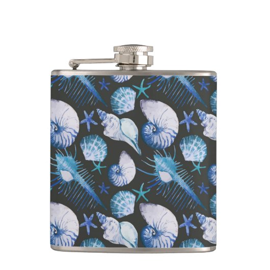 Flasques Coraux avec le motif de coquilles (Devant)