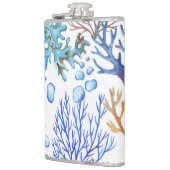 Flasques Coraux dessinés à la main : motif sous-marin. (Gauche)