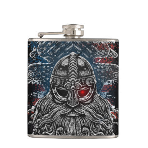 Flasques Corbeaux et épées d'Odin Mythologie Viking drapeau