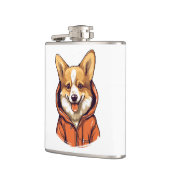 Flasques Corgi Drôle Portant un Sweat à Capuche (Gauche)