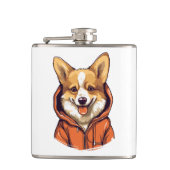 Flasques Corgi Drôle Portant un Sweat à Capuche (Devant)