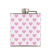 Flasques Coton Candy Pink coeurs sur blanc (Dos)