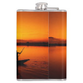 Flasques Coucher de soleil, bateau d'aviron Silhouette-1649 (Dos)