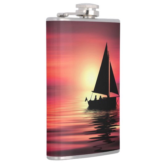 Flasques Coucher de soleil, Mer, Bateau à voile (Droite)