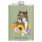 Flasques Cougar Mountain Lion Puma Fleurs (Devant)