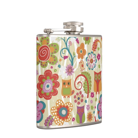 Flasques Couleur florale et hibou (Droite)