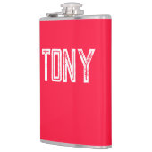 Flasques Couleur rouge néon solide Nom personnalisé Monogra (Gauche)