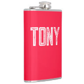 Flasques Couleur rouge néon solide Nom personnalisé Monogra (Droite)