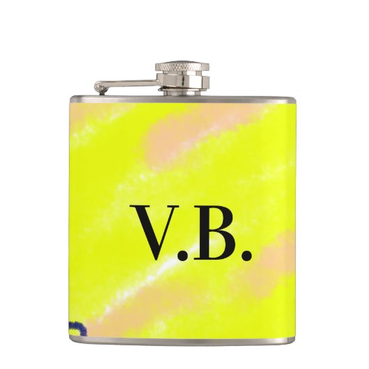 Flasques Couleur unie simple ajouter un nom texte monogramm (Devant)