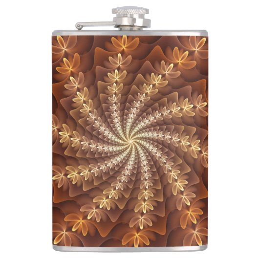 Flasques Couleurs chaudes, Trippy Moderne Motif d'art fract (Devant)