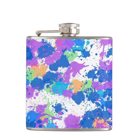 Flasques Couleurs cool Peinture Abstraite, Blurple (Devant)