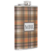 Flasques Couleurs d'automne Plaid Ajouter un monogramme (Droite)