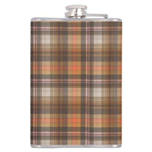 Flasques Couleurs d'automne Plaid Ajouter un monogramme (Dos)