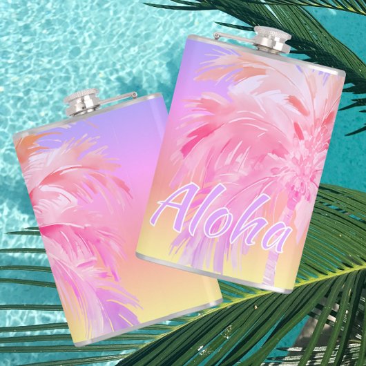 Flasques Couleurs Tropicales Palmier Aloha