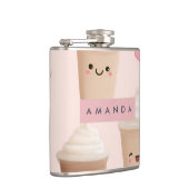 Flasques Coupe de café Kawaii Rose Cute personnalisée (Droite)