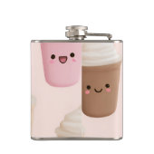 Flasques Coupe de café Kawaii Rose Cute personnalisée (Dos)