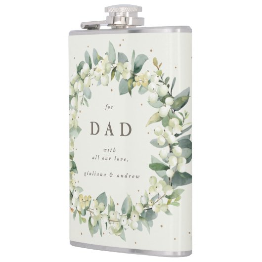 Flasques Couronne de neige et d'eucalyptus Mariage personna (Gauche)