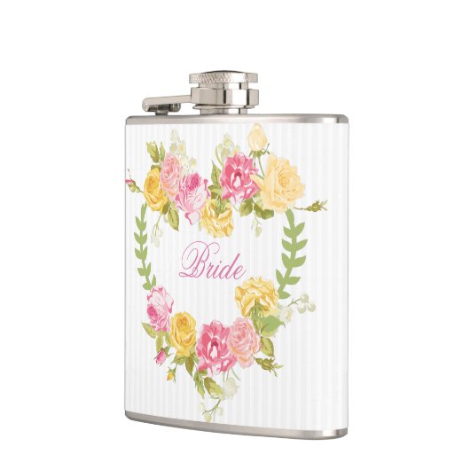 Flasques Couronne Florale Avec Monogramme (Gauche)