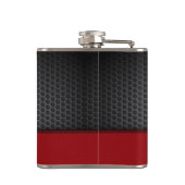 Flasques Coutume Noir Rouge Faux Cuir Monogramme Initiale (Dos)